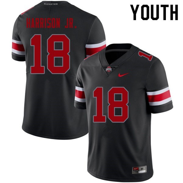 Ohio State Buckeyes Marvin Harrison Jr. Youth #18 Blackout Alumni College Football Jersey 2404XGEX2